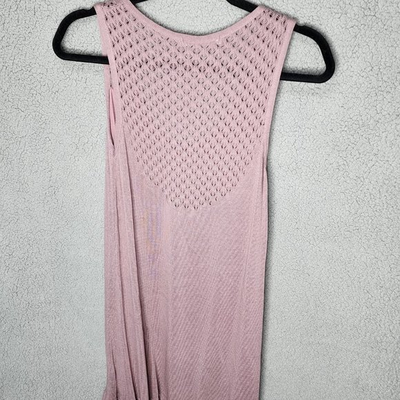 SIBERIAN Women's Small Dark Blush Pink Sleeveless Ruffled Bottom Sweater Dress - Picture 5 of 8